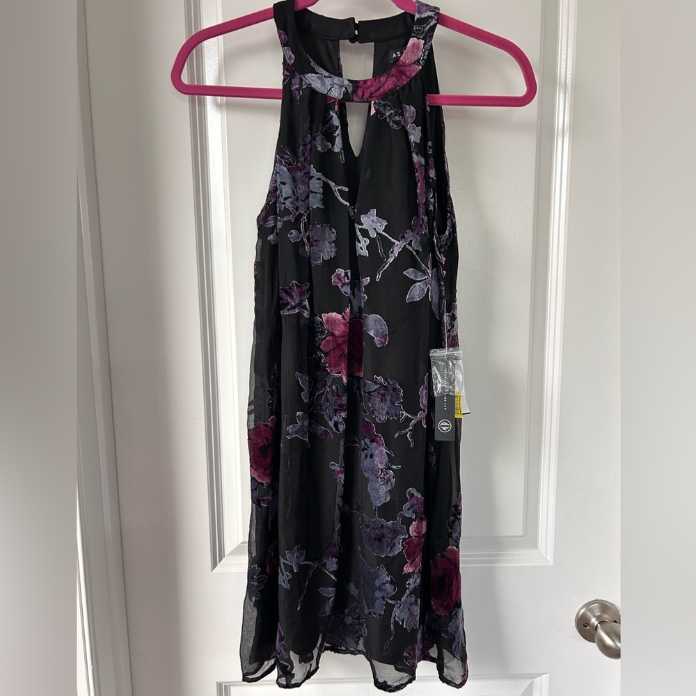 As U Wish Purple and black halter dress